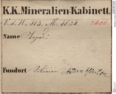 Etiketten zu Topas (NHMW-MIN-Ao832)